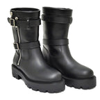 Dior D-major Short Boots Logo Size 37 Black Leather Zip Up — view 4