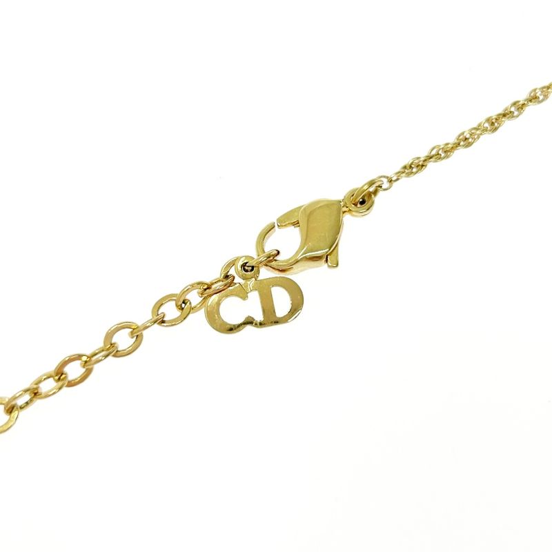 Christian Dior GP CD Logo Twist Circle Necklace Gold — view 7