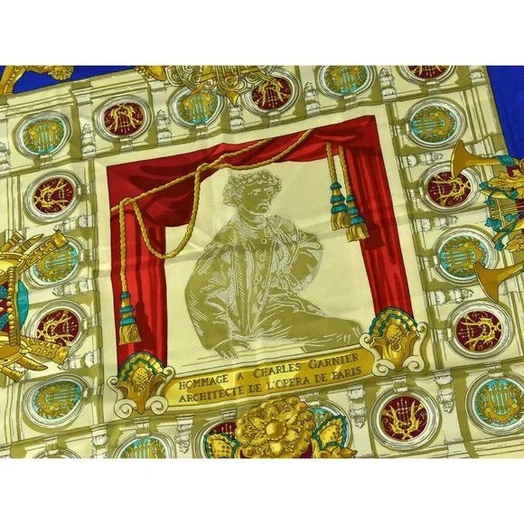 Hermes Silk Scarf 90 Hommage A Charles Garnier Architecte De L'Opera Paris — view 2