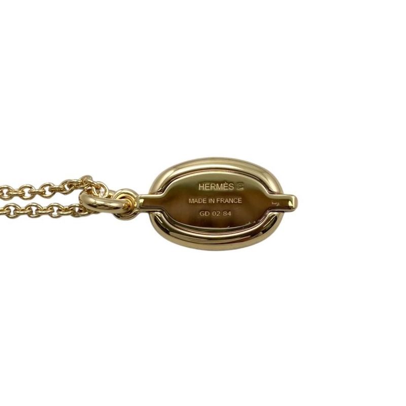 Hermes Necklace Pendant Mini Maillon PM Fed3 Cles Beige Gold Hardware — view 6