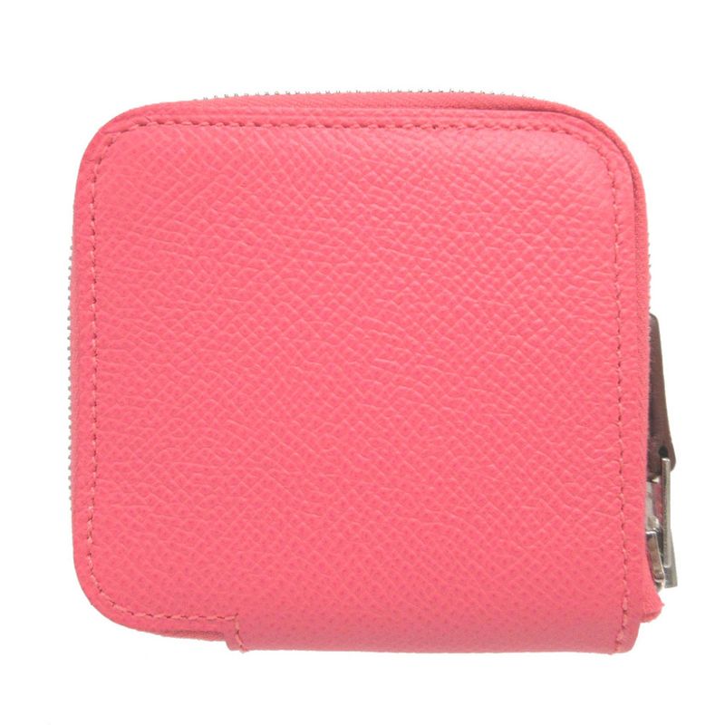 Hermes Azap Silk Inn Compact Vaux Epson Rose Azalea Coin Case — view 3