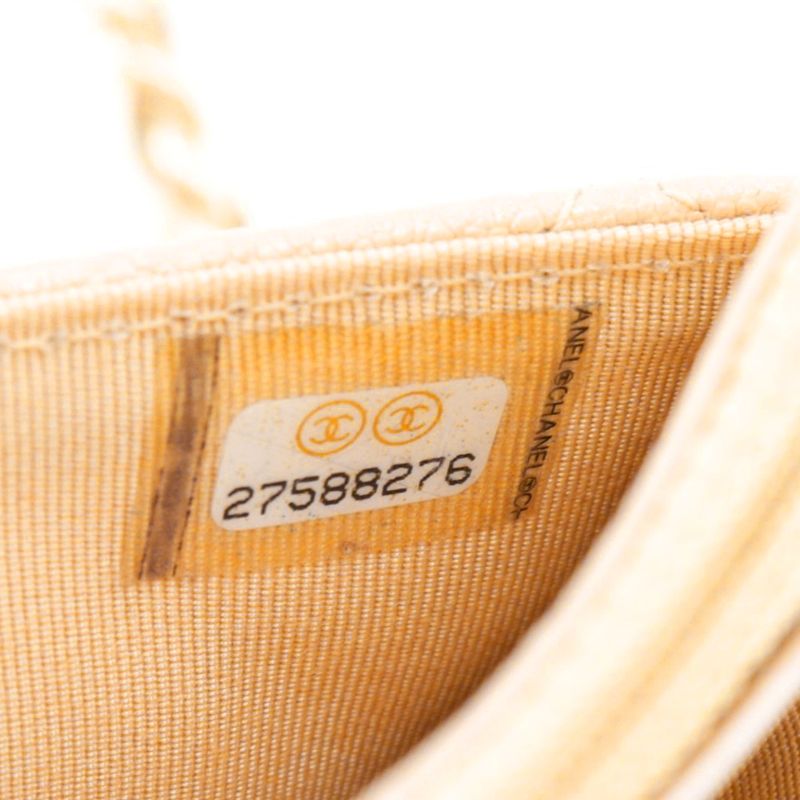 Chanel Classic Chain Wallet Quilted Long In Calf And Caviar Leather Beige — view 7