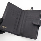 Chanel Camellia Bifold Wallet Leather Black — view 9