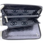 Chanel Round Zipper Long Wallet Black Cambon — view 7