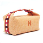 Hermes Brid A Black PM Au-carre Handbag Pouch Faube Orange — view 3