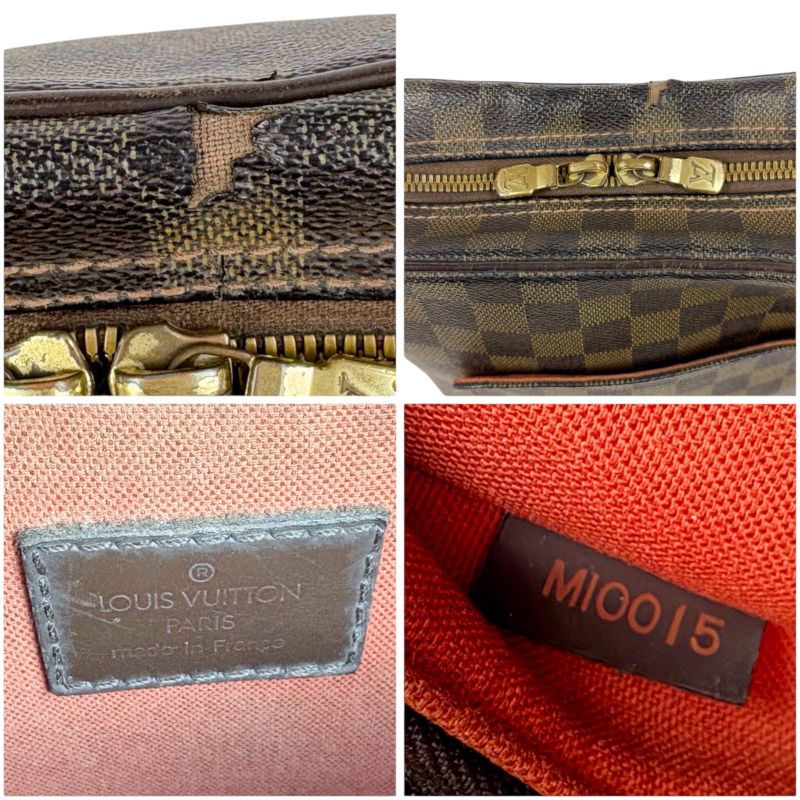 Louis Vuitton Shoulder Bag Olaf PM Damier Leather Ebene Brown Crossbody — view 8