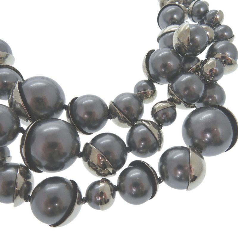 Dior Faux Pearl Necklace Silver Choker 0989 — view 6