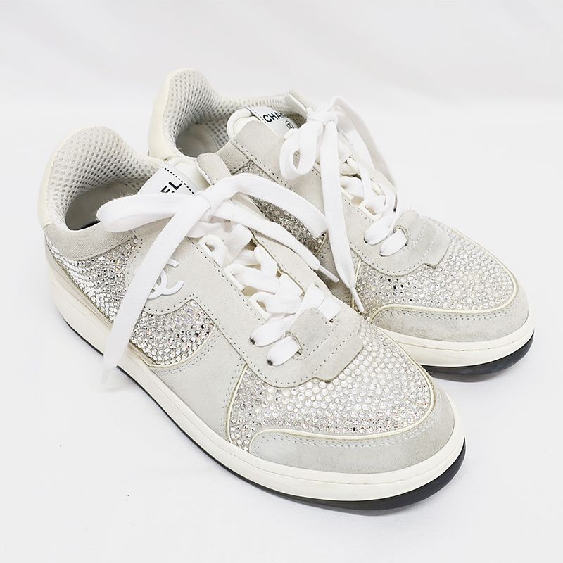 Chanel Sneakers Sequins White Size 36 Coco — view 9