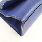 Celine Trapeze 2-Way Shoulder Calf Blue Handbag — view 5