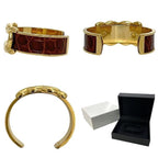 Hermes Bangle Gold Brown GP Croc — view 3