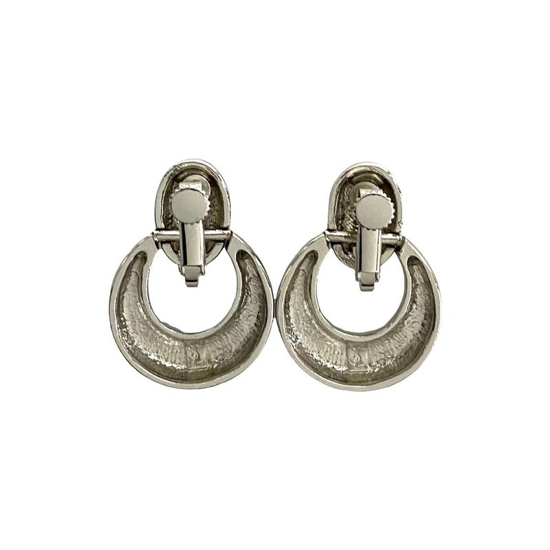 Yves Saint Laurent Hall Earrings Silver Accessories — view 4