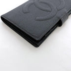 Chanel Fold Over Clasp Long Wallet Black — view 4