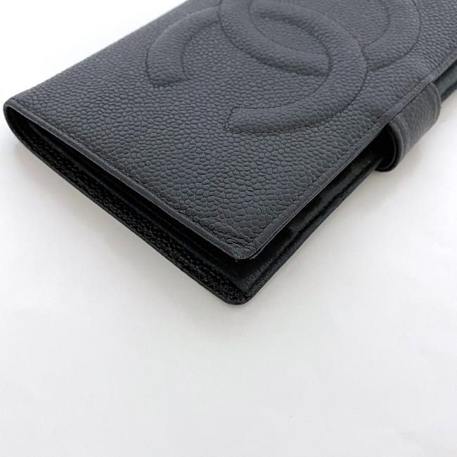 Chanel Fold Over Clasp Long Wallet Black — view 4
