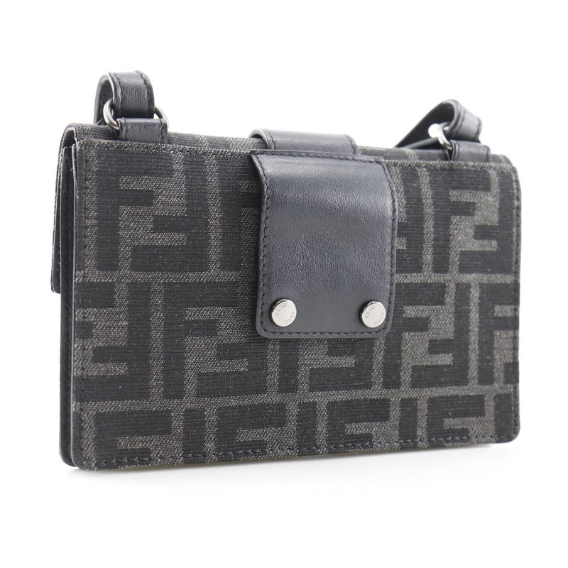 Fendi Marsupio Baguette 3-Way Clutch 7 M0295 Nylon Canvas And Leather Black — view 3