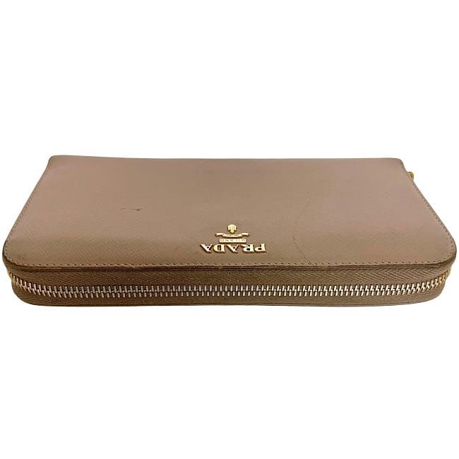 Prada Round Zipper Long Wallet Pink Beige Cammeo 1 Ml506 — view 8