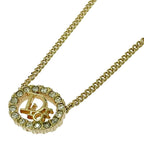 Christian Dior GP Rhinestone Logo Necklace Gold — view 5