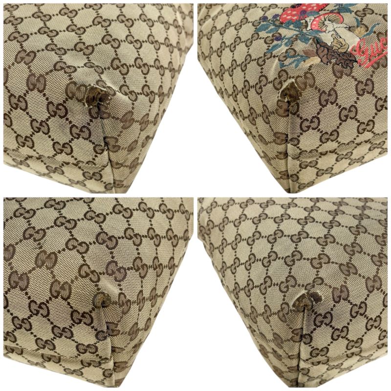 Gucci Tote Bag GG Canvas Mushroom Embroidery Charm Shoulder A4 Horsebit — view 5