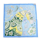 Hermes Carre 45 Scarf en Attendant Ulysse Silk Light Blue Bandana — view 2