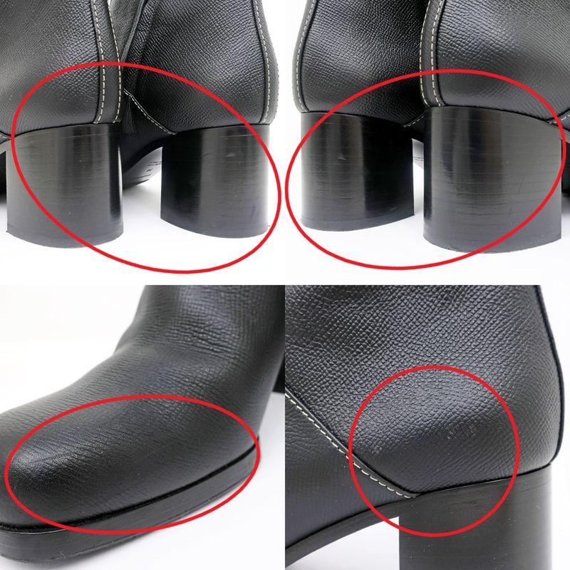 Hermes Flats 60 Black 38 Short Boots Leather Shoes Apparel — view 8