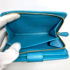 Prada Bifold Wallet Light Blue Saffiano — view 9