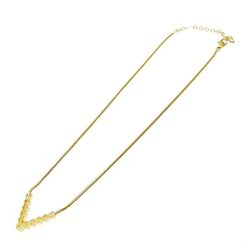 Christian Dior GP Rhinestone V Motif Necklace Gold — view 4