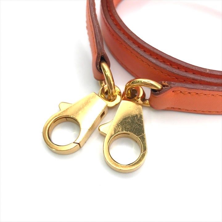 Hermes Kelly Bolide Gold Leather Shoulder Strap Bag Orange — view 3