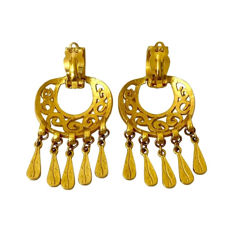Chanel Vintage Coco Mark Earrings Ear Cuff Accessories 95P — view 4