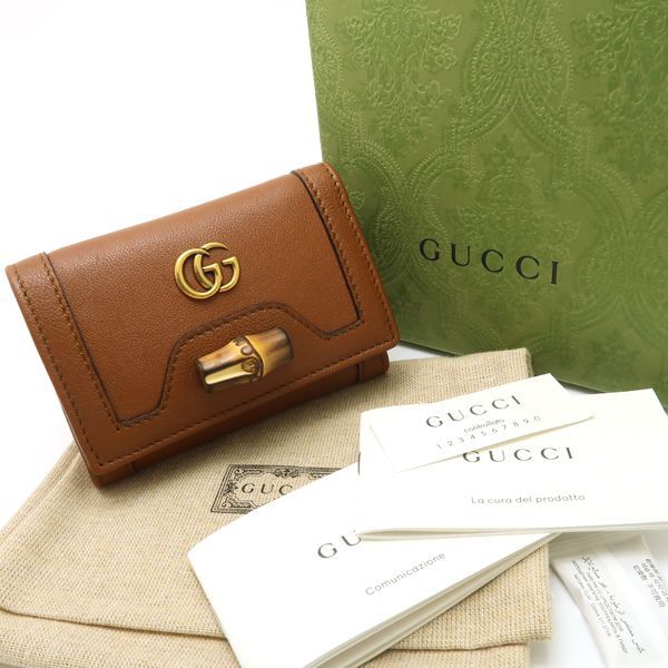 Gucci Diana Medium Wallet Bamboo Trifold Compact Brown Unu — view 2