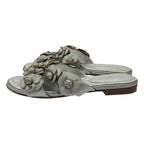 Chanel Camellia Flower Mule Sandals Silver 35 — view 2