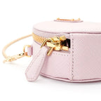 Prada Pouch Pink Gold Triangle Logo Saffiano Leather Mini Charm