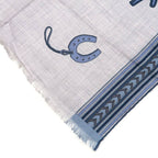 Hermes Shawl Rectangle 70% Cashmere 30% Silk Blue Cashcil Accessories — view 6