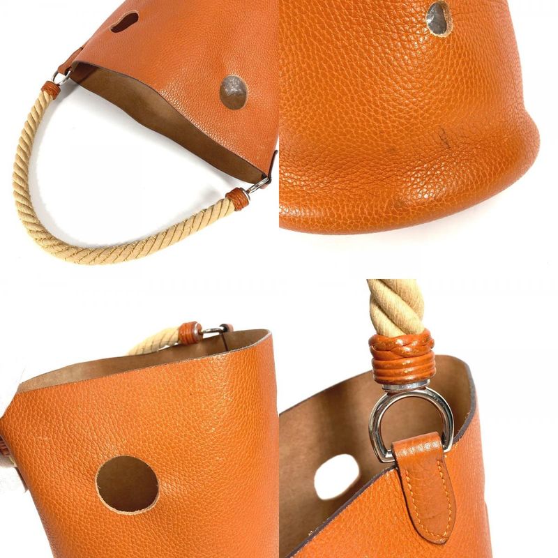 Hermes Shoulder Bag Mangeoir MM Taurillon Cles Mance Orange — view 8