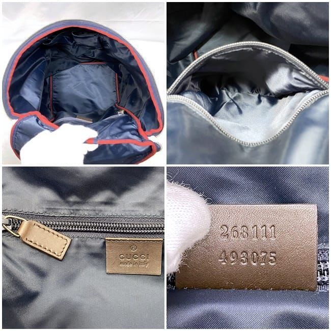 Gucci Backpack Navy Gray Diamante — view 9