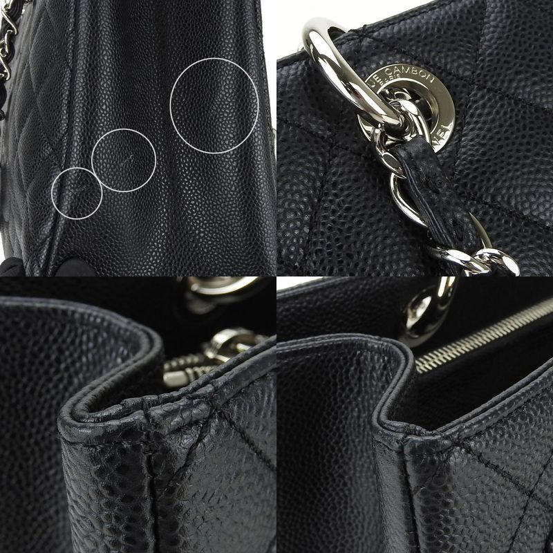 Chanel Tote Bag Grand Shopping GST Caviar Leather Black Silver Hardware Chain 16 th — view 5