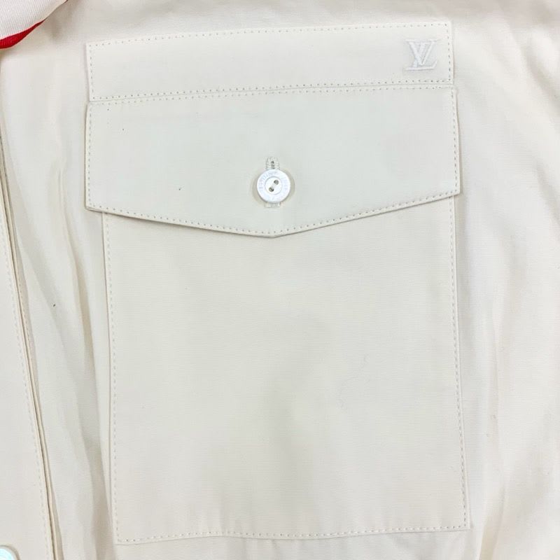 Louis Vuitton Dress Cotton Beige Black Red Scarf Safari Shirt Logo — view 4