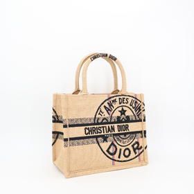 Christian Dior Book Tote Small Bag Jute Canvas — view 6