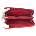 Chanel Coco Mark Red Gold Hardware Leather Long Wallet Round Zipper — view 8