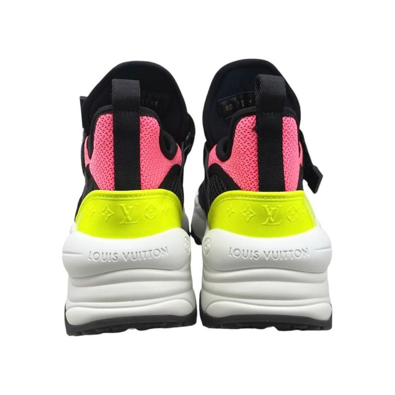 Louis Vuitton Sneakers Run 55 1 A9 pdc Size 35 Logo Mesh Blue Pink Black — view 4