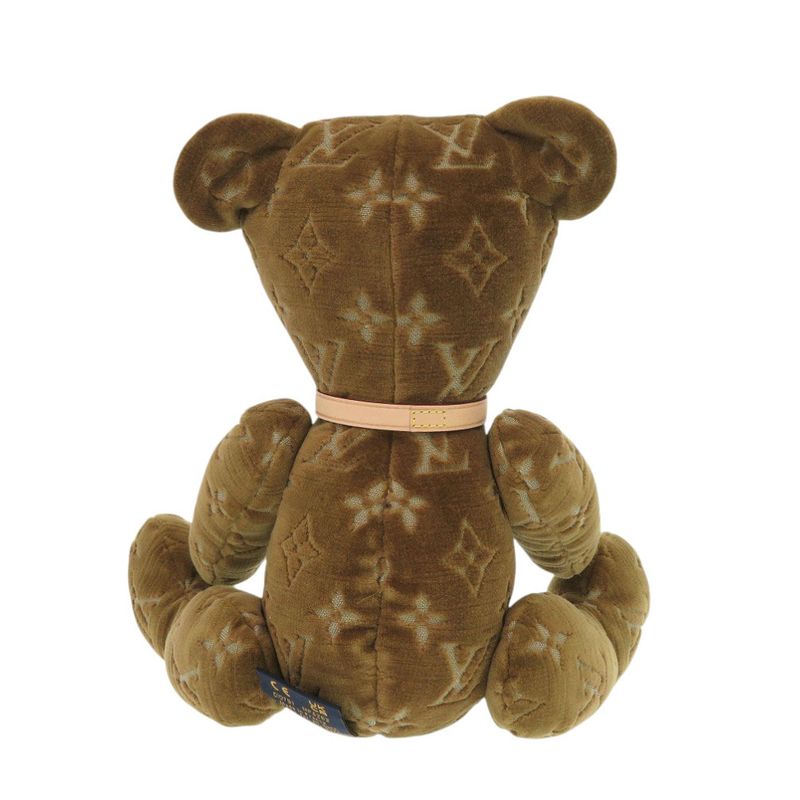 Louis Vuitton Doudou Teddy Bear Monogram Gi0791 Brown Leather Textile Plush Toy — view 3