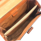Celine Macadam Turnlock Charm Leather Hand Bag Brown Vintage — view 8
