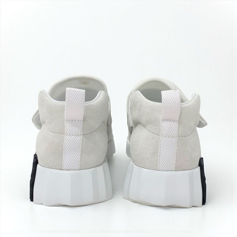 Hermes H Sneakers Shoes Suede Fabric White Velcro — view 5