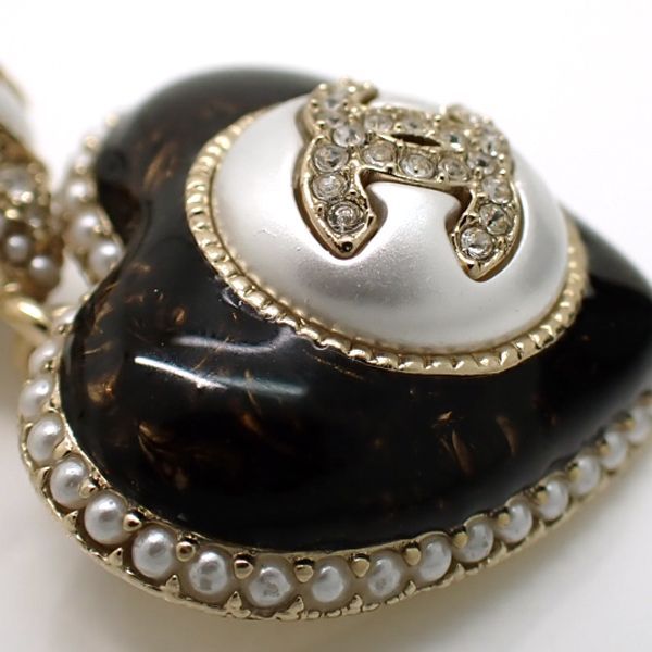 Chanel Ab9394 Heart B22 B Coco Mark Faux Pearl Rhinestone — view 6