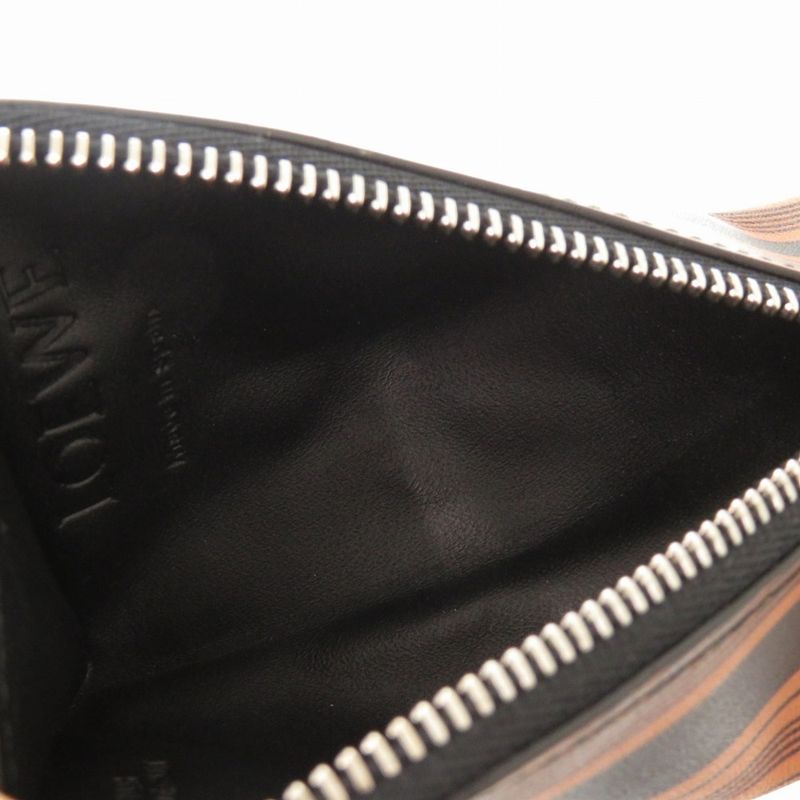 Loewe Calf Leather Brown Coin Case Wallet 0551 — view 3