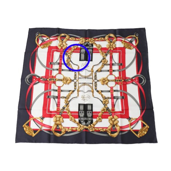 Hermes Carre 90 Large Keynote Crano Manege Scarf Navy — view 4
