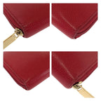 Chanel Coco Mark Red Gold Hardware Leather Long Wallet Round Zipper — view 3