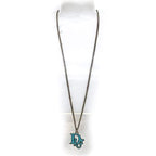 Christian Dior Long Necklace Silver Light Blue — view 3