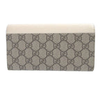 Gucci GG Canvas Leather Beige Ivory Bifold Long Wallet 1491 — view 3