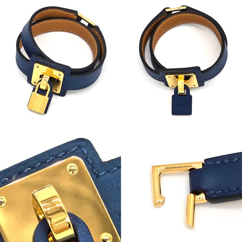 Hermes Auchelie Dubretour Leather Bracelet Double Winding T2 155 cm — view 9