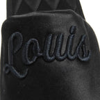 Louis Vuitton Sweet Line Logo Embroidery Satin Slippers Room Shoes Black — view 8