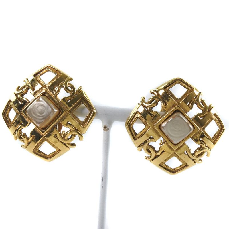 Chanel Coco Mark Vintage Gold Plated 23 g Earrings — view 3
